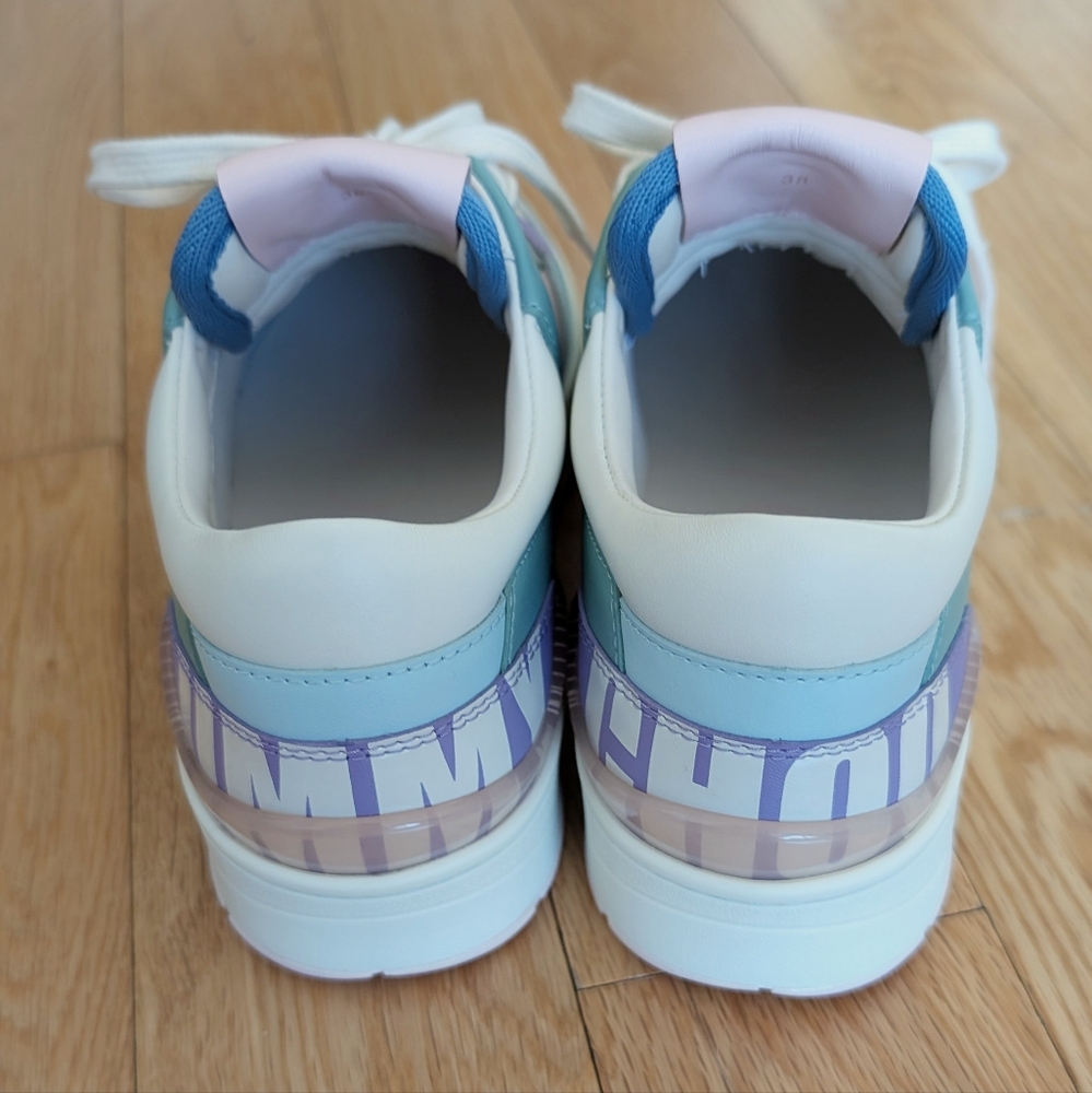 NEW Jimmy Choo Florent Sneakers – Cream & Pink Size 38 - Picture 6 of 11